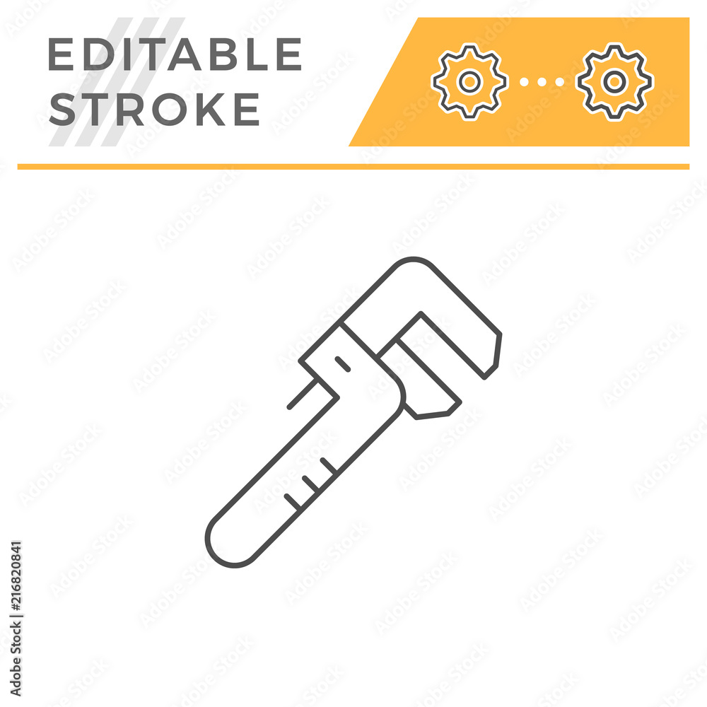 Obraz premium Adjustable wrench line icon