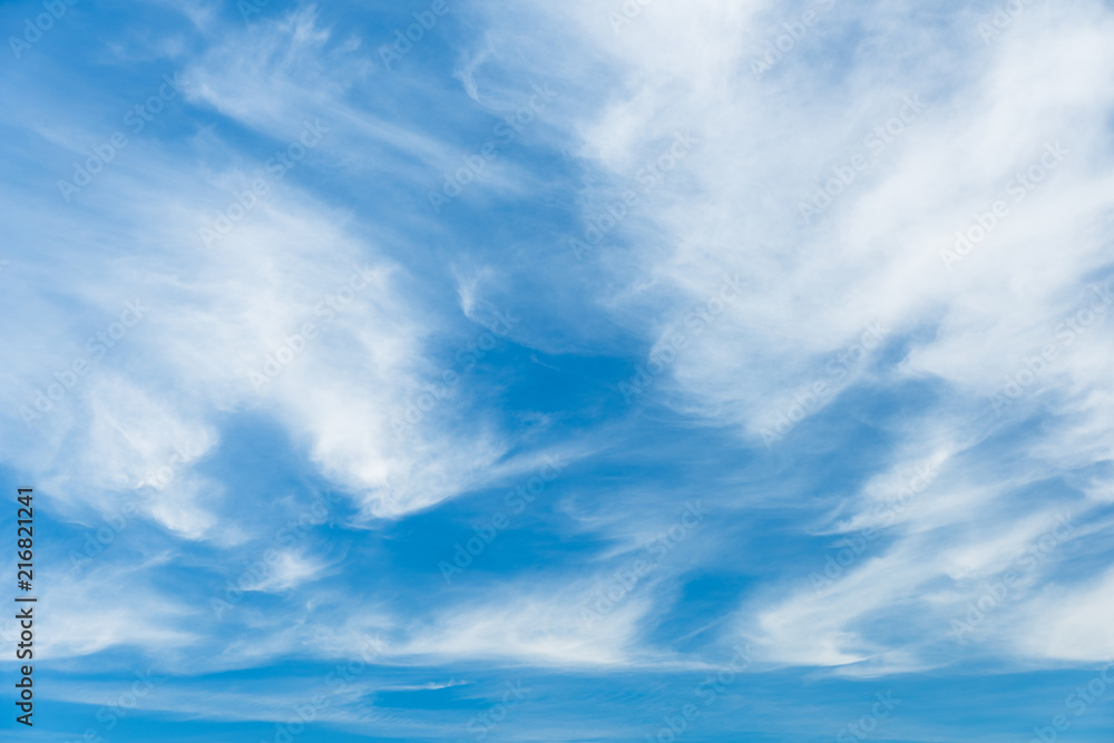 Beautiful cirrocumulus on high altitude layer with blue sky, Wonderful fluffy clouds in summer