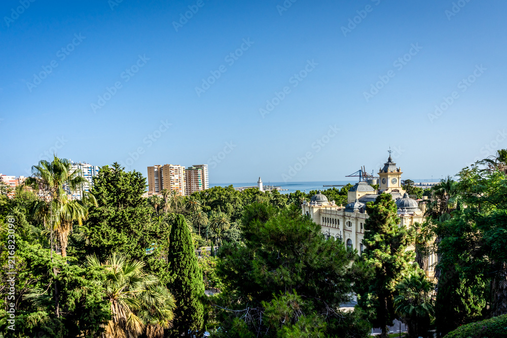 Spain, Malaga,the skyline of the city of Malaga