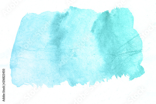 Blue watercolor brush paint background.