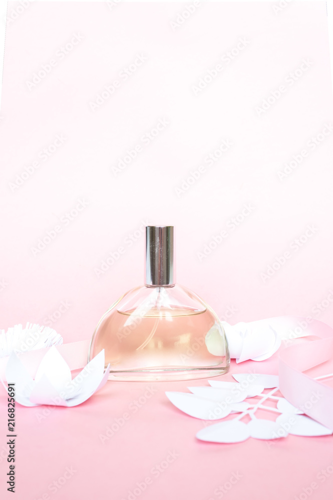 Flower arrangement. Flowers fragrance perfume with paper flower