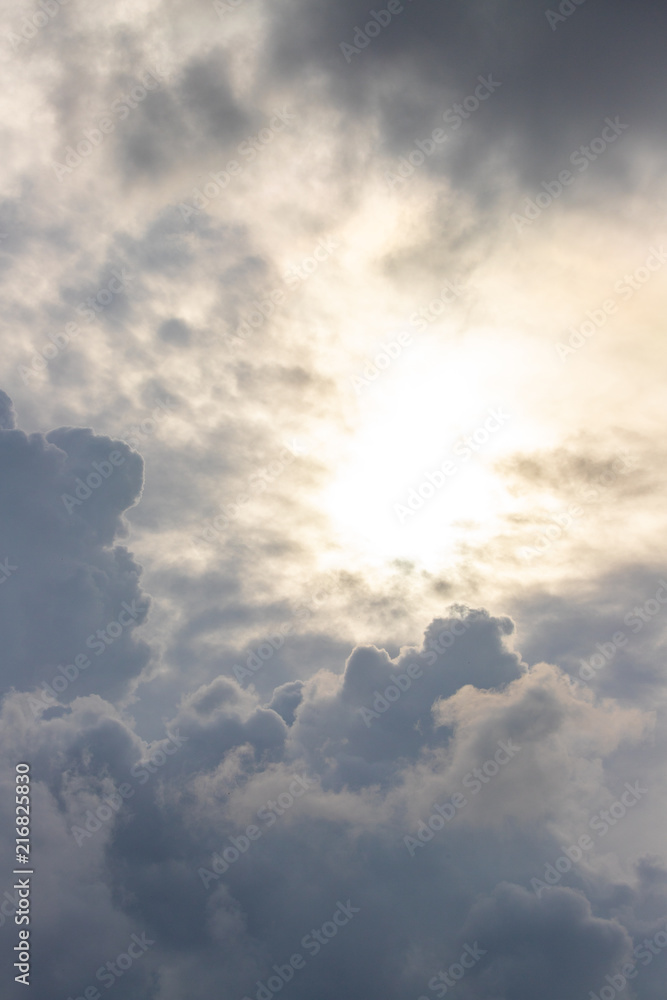 Rain clouds are covering the sun.