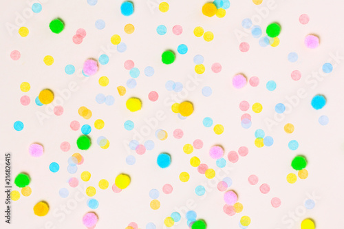 Various colorful confetti background