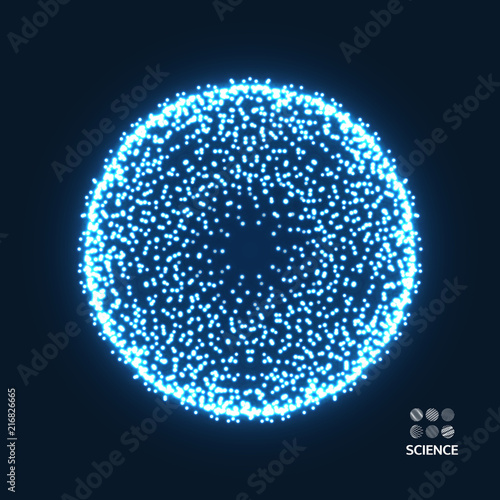 Sphere. 3d abstract composition. Futuristic technology style. Vector illustration.