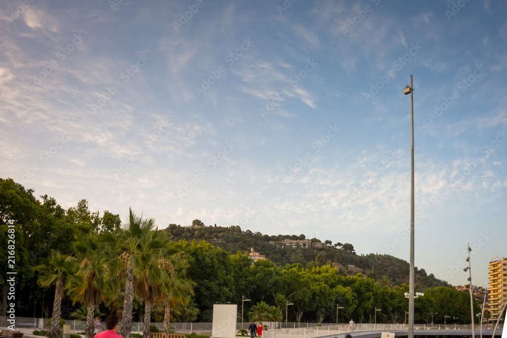 Spain, Malaga, a hill overlooking the city of Malaga