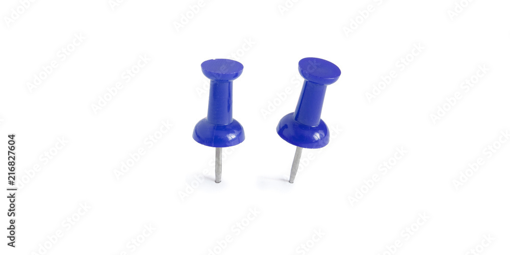 isolated blue push pins in white background isolated blue push pins in white background