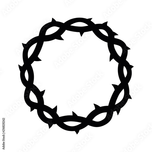 Crown of thorns, easter religious symbol of Christianity vector illustration.