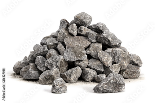 Gravel 20-40mm on white background