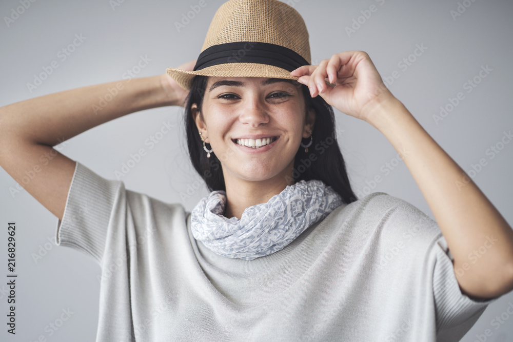 Beautiful young girl looking at camera portrait Beautiful young girl looking at camera portrait