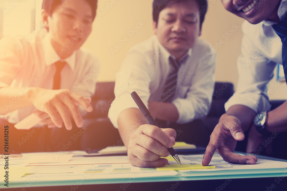 business team discussing strategy and planning project to investment at office business team discussing strategy and planning project to investment at office