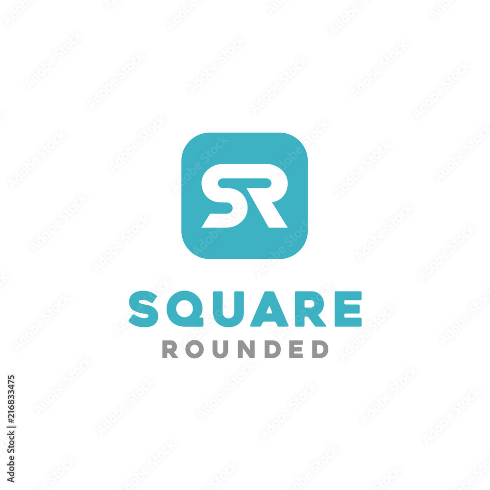 Rounded Square with Initial SR for apps logo design inspiration Rounded Square with Initial SR for apps logo design inspiration