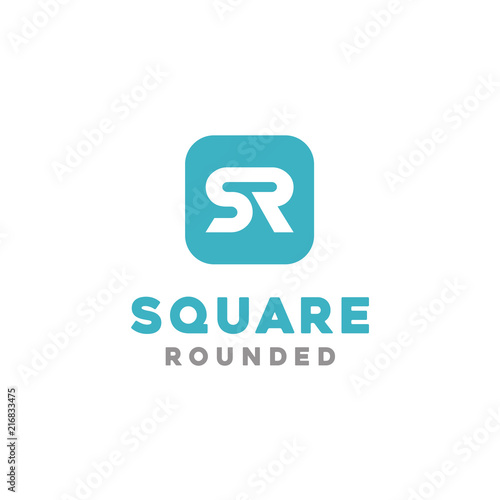 Rounded Square with Initial SR for apps logo design inspiration