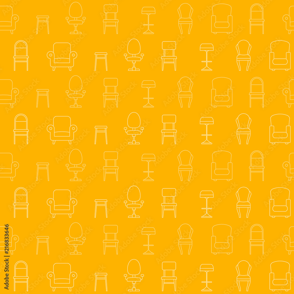 Seamless pattern with chair icons for your design Seamless pattern with chair icons for your design