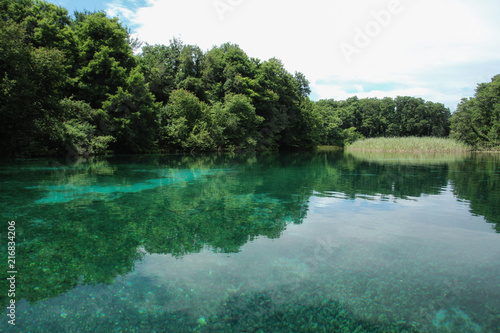 Ohrid - Macedonia. Saint Naum springs black drin river near Ohrid lake. Ohrid  Macedonia.