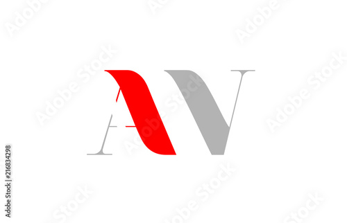 Wallpaper Mural grey red number av a v logo company icon design Torontodigital.ca