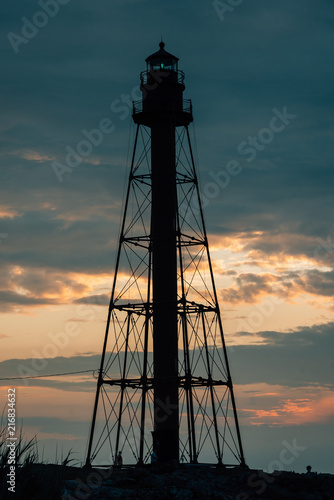 Lighthouse at sunset, in Marblehead, Massachusetts