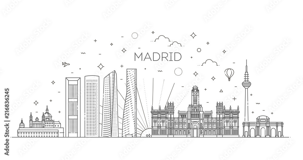 Madrid skyline, Spain