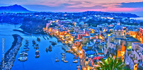 Fototapeta Naklejka Na Ścianę i Meble -  Panoramic view of Procida Island, Campania, Italy