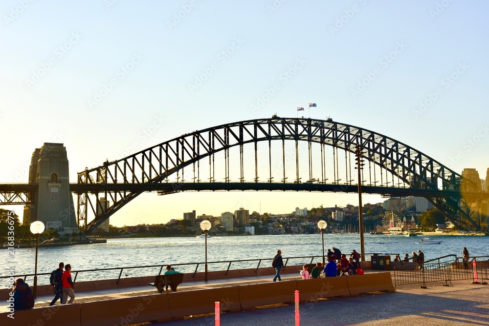 Fototapeta premium View of Sydney Harbour Bridge During Sunset