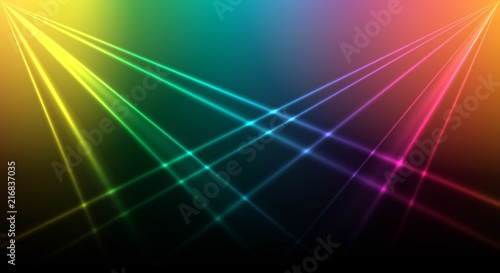 Bright laser background. Colored lights background for nightclub or disco show club scene or poster, vector illustration photo