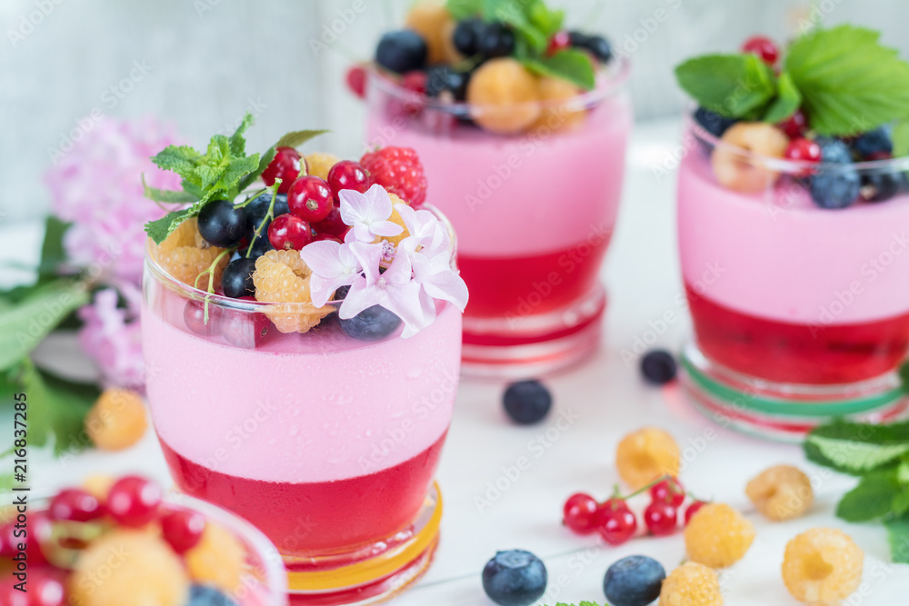 Multivitamin summer berry delicious panacotta. Multivitamin summer berry delicious panacotta.