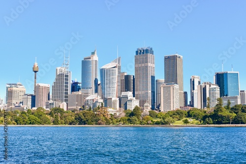 View of Modern Sydney Skylines Near Harbour Bay in Australia