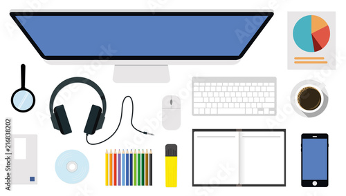 Schreibtisch Utensilien Creator Vector Illustration #3