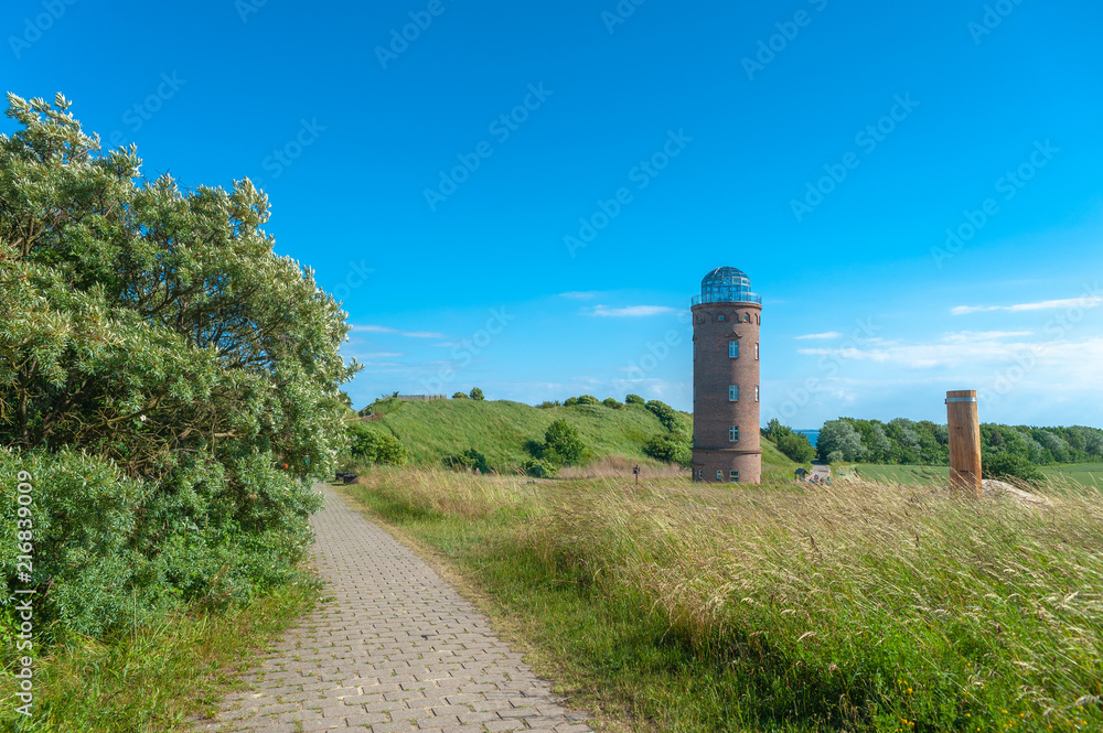 Former Marinepeilturm tower and slavic castle rampart at Cape Arkona