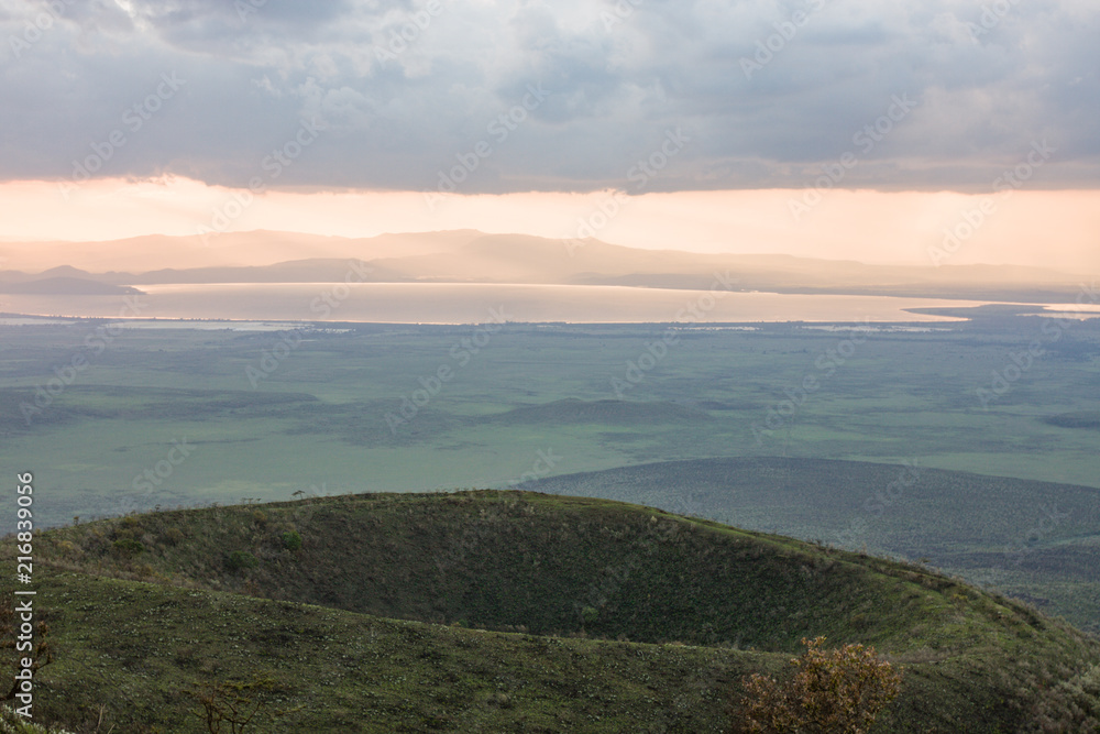 Fototapeta premium Panoramic view from mount Longonot in Kenya