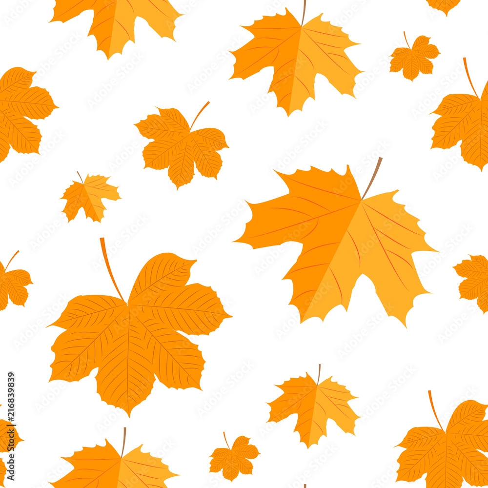 Fototapeta premium Seamless pattern. Autumn yellow leaves