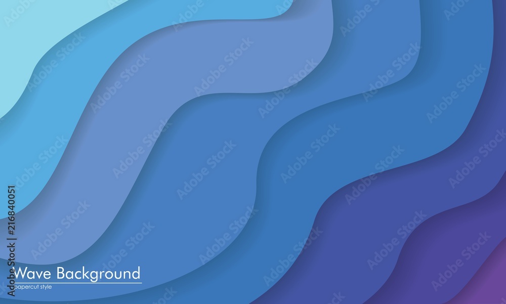3D Wave Background. paper cut design. banner, flyer, poster or web site design. Paper cut style, blue vector illustration. 3D Wave Background. paper cut design. banner, flyer, poster or web site design. Paper cut style, blue vector illustration.