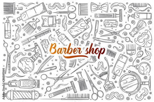 Hand drawn hairdresser tools
