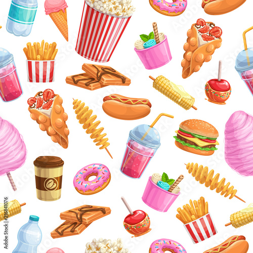 Seamless pattern street food