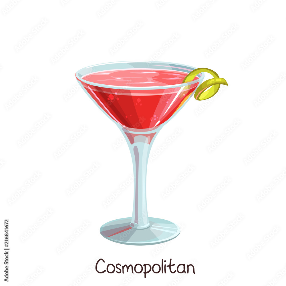 Cosmopolitan cocktail illustration