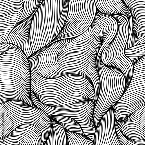 Seamless wave hair line pattern.