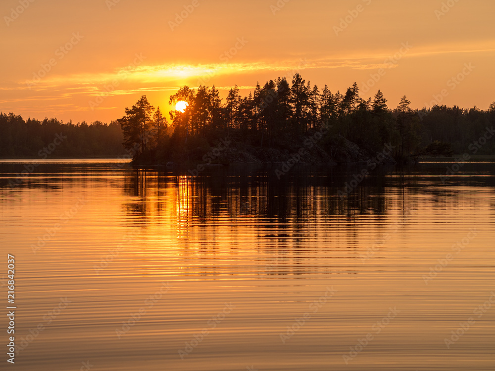 island at sunset