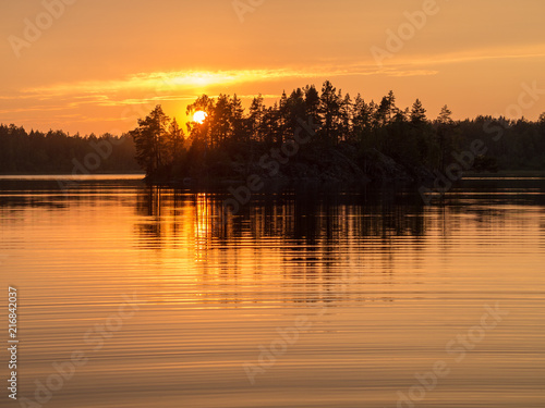 island at sunset