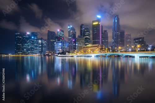 Singapore business district view at night © structuresxx