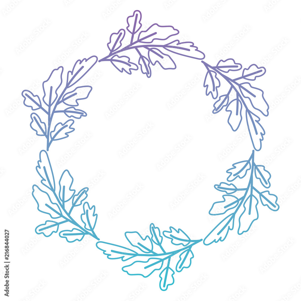 crown leafs circular frame frame vector illustration design