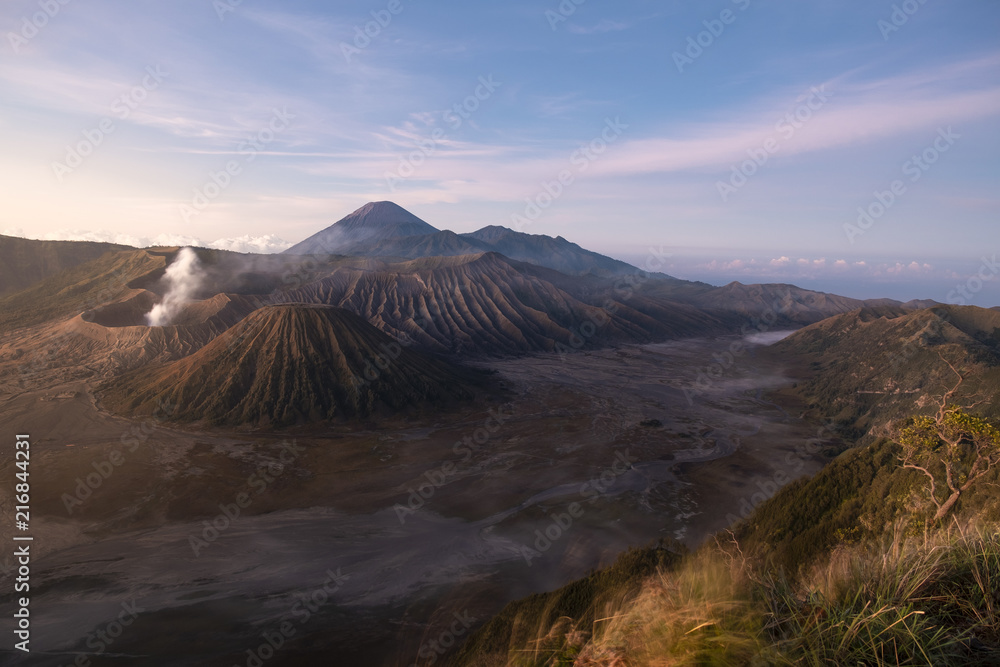 Mount Bromo volcano (Gunung Bromo) during sunrise