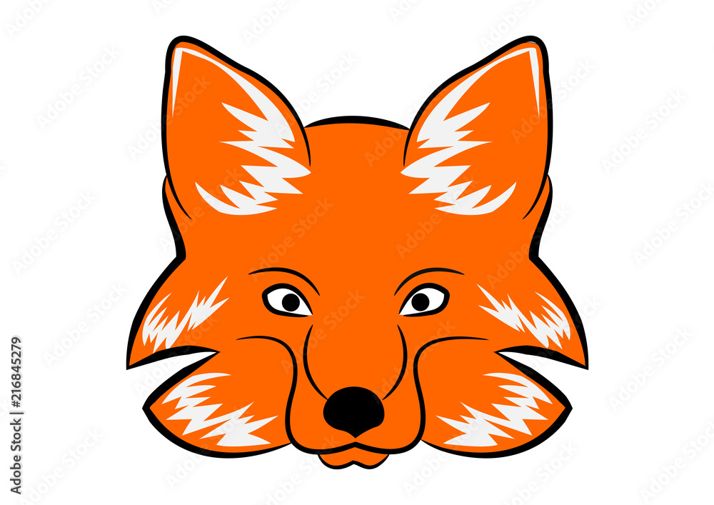 Obraz premium closeup drawing of the face of a fox isolated on white background