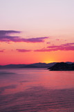 Romantic sunset over the sea in Croatia