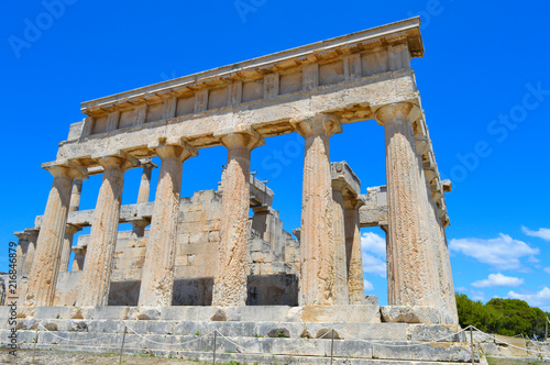 AEGINA, GREECE - JUNE 19: The Temple of Aphaia in Aegina, Greece on June 19, 2017.