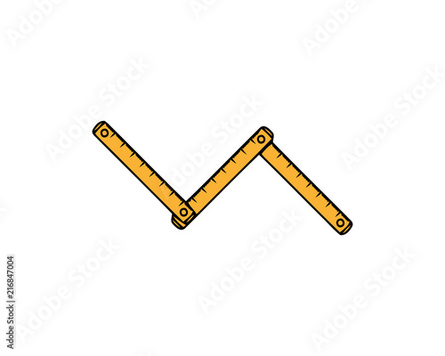 Yellow Measure Tape Vector. Centimeter And Inch. Measure Tool Equipment Isolated On White Background.
