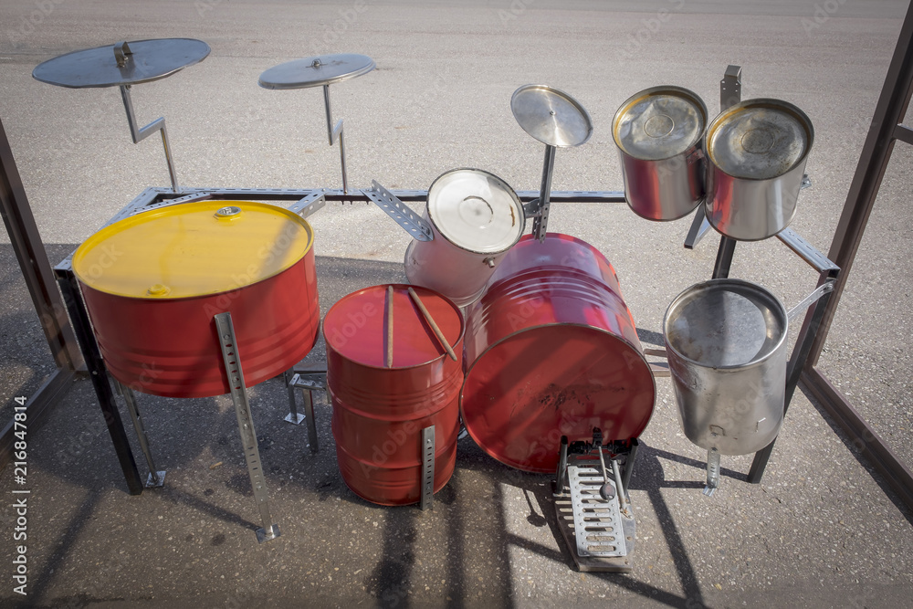 Homemade drum set deals