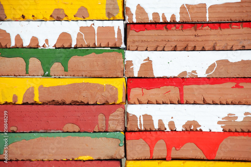 stack of colorful brick background