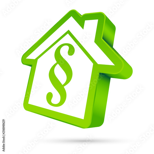 House Icon Paragraph 3D White/Green