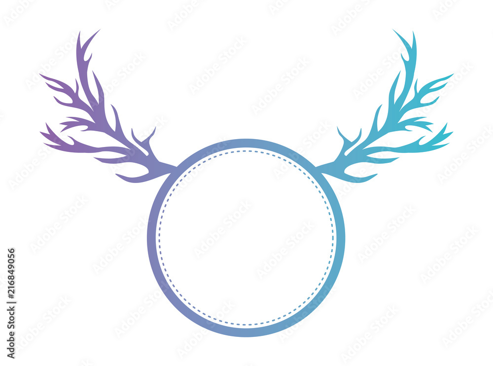 circle with horns reindeer vector illustration design circle with horns reindeer vector illustration design