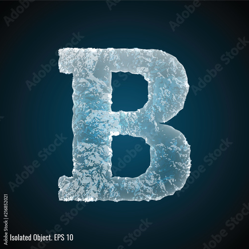 Ice Font / isolated ice shaped letter B vector illustration