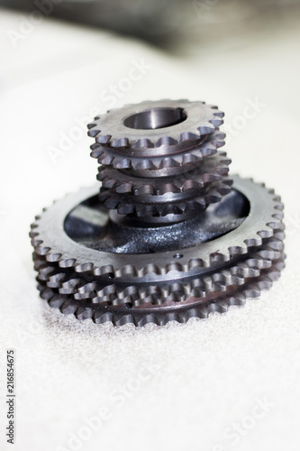 car gears white background